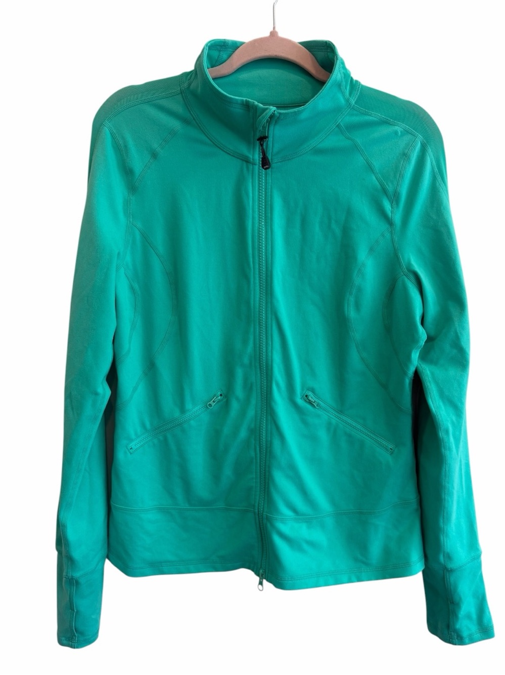 Zella‎ teal full-zip performance jacket size large mesh stretch